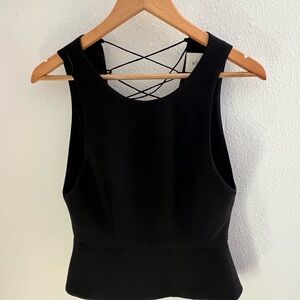 Nicholas Open-back lace-up black top